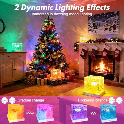 Rechargeable Shower Light No Wiring, 16 Color Changeable Ocean Wave Projector Light, Dimmable Waterproof Shower Lamp with ...