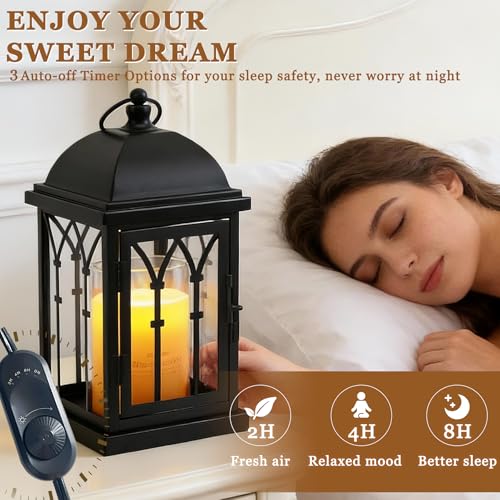 Candle Warmer Lamp with Timer,Dimmable Electric Large Candle Warmer Lantern for Jar Candles,Vintage Enclosed Candle Lamp W...