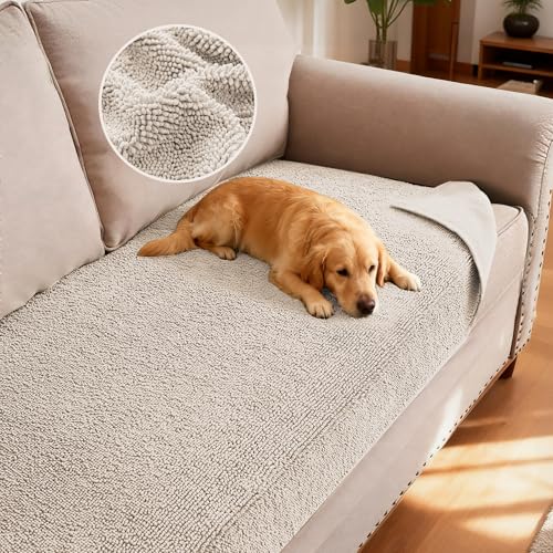 H.VERSAILTEX Non Slip Pet Couch Cover Chenille Dog Bed Protector Thick Soft Sofa Slipcover Pet Friendly Washable Couch Cus...
