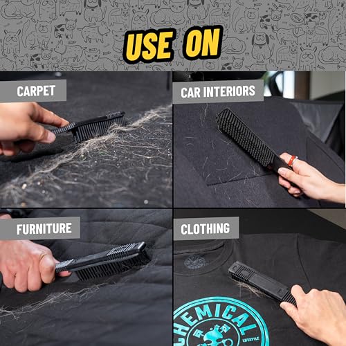 Chemical Guys Professional Rubber Pet Hair Removal Brush – Multi Surface Detailing & Pet Hair Removal Tool for Cars, Truck...
