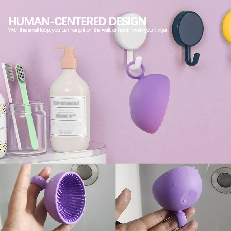 Generic Silicone Makeup Brush Cleaner, Brush Scrubber Bowl, Portable Washing Tool Cosmetic Brush Cleaner (Purple)