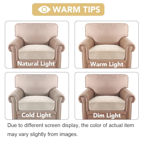 H.VERSAILTEX Velvet Stretch Couch Cushion Cover Plush Cushion Slipcover for Chair Cushion Furniture Protector Seat Cushion...