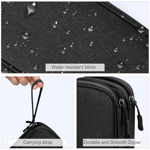 FYY Travel Cable Organizer Pouch Electronic Accessories Carry Case Portable Waterproof Double Layers All-in-One Storage Ba...