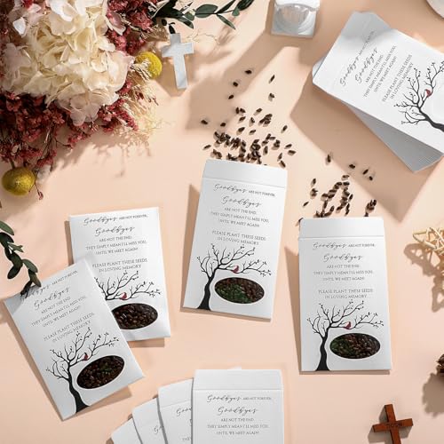 Humyoun 100 Pcs Cardinal Memorial Coin Envelopes Kraft Small Coin Envelopes Plant Small Flower Packets Celebration of Life...