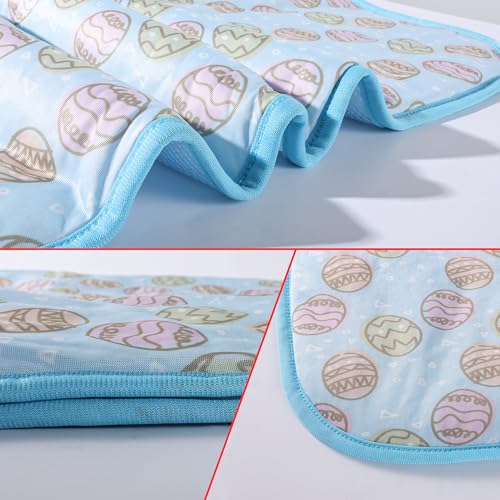 NACOCO Pet Cooling Mat Cat Dog Cushion Pad Summer Cool Down Comfortable Soft for Pets and Adults (M, Blue)