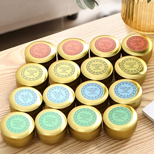 qinxiang Scented Candles Gifts Set,16 Pack Natural Soy Wax Travel Tin Jar Candles for 2.5 OZ Aromatherapy Candles for Fami...
