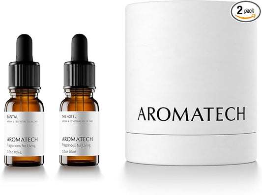 AromaTech Santal & The Hotel Set | Gift Set of Aroma Diffuser Essential Oils Blend of Santal Cardamom, Papyrus, Musk | The...