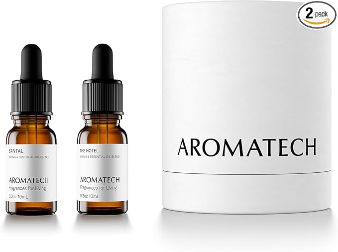 AromaTech Santal & The Hotel Set | Gift Set of Aroma Diffuser Essential Oils Blend of Santal Cardamom, Papyrus, Musk | The...