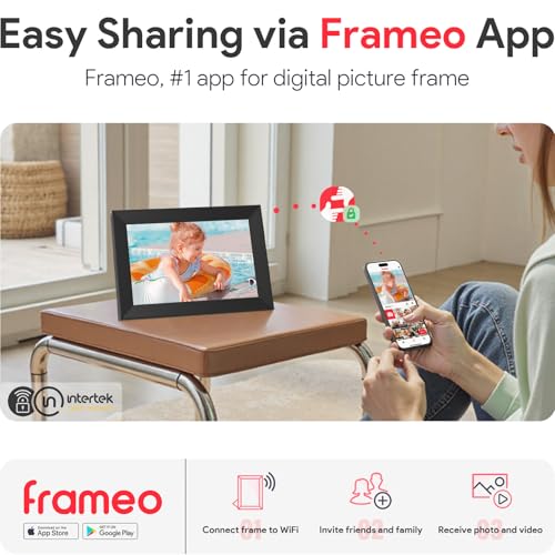 Skyrhyme 10.1 Inch Digital Picture Frame with 32GB Storage, Frameo WiFi Digital Photo Frame, 1280 * 800 IPS Touch Screen, ...