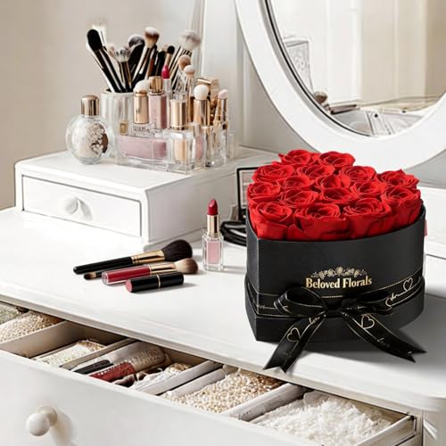 Auoasl 16 Preserved Flowers Rose in a Box, Gifts for Women Mom Her Wife on Mothers Day Valentines Birthday Christmas Anniv...
