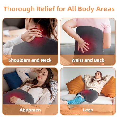 Heating Pad for Back Pain Relief – Extra-Large 15.7" x 50" Heating Pad, 6 Temperature Settings, 4 Timer Modes, Machine Was...