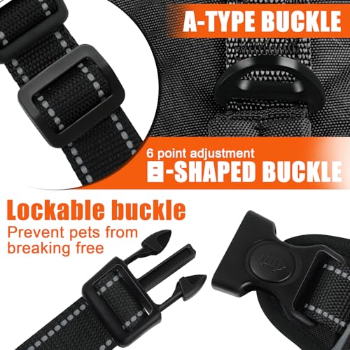 Escape Proof Dog Harness for Large Medium Sized Dogs Six Point Adjustable, Service Dog Vest Harness and Leash Set, No Pull...