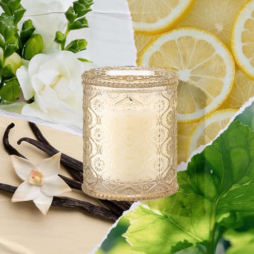LA JOLIE MUSE Vanilla Bomb Candle | Vanilla, Lemon Zest & Patchouli | 6 oz Cotton Wick | Natural Soy Wax | 40 Hours Clean ...