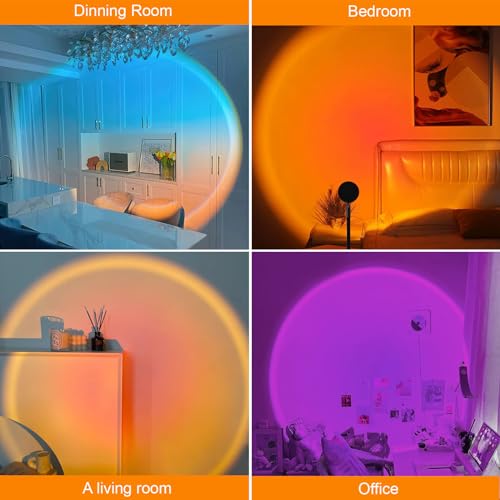 Sunset LED Lamp Projector, 21 Colors Changing App & Remote Control Mood lighting, Music Sync Ambiance Lighting, Sunset Lam...