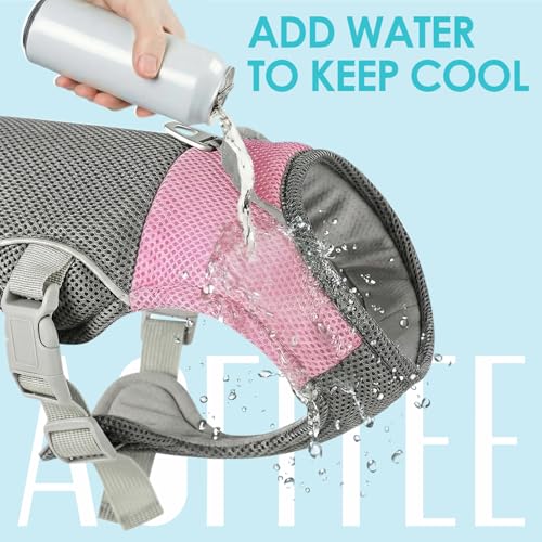 AOFITEE Cooling Vest for Dogs, Breathable Dog Cooling Vest with Harness D-Ring, Dogs UV Protection Shirt Pet Cooler Jacke...