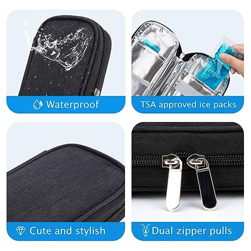 YOUSHARES Insulin Cooler Travel Case - Diabetic Case Insulated Organizer Portable Cooling Bag for Insulin Pen and Medicati...