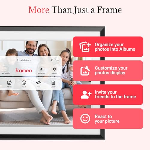Frameo Digital Picture Frame – 10.1 Inch Smart Wi-Fi Photo Frame with Easy App Connection, Gift for Women, Mom, Grandma, W...