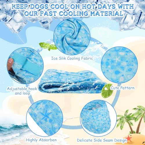 Dansydaisy 5 Dog Cooling Bandanas Dog Instant Cooling Neck Wraps Basic Collars Breathable Ice Scarf Pet Heat Relief Collar...