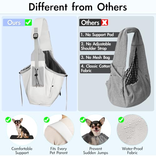 Creproly Dog Carrier Sling, Dog Carriers for Small Dogs & Cats with Pockets, Puppy Carrier Sling 20 lbs Machine Washable, ...