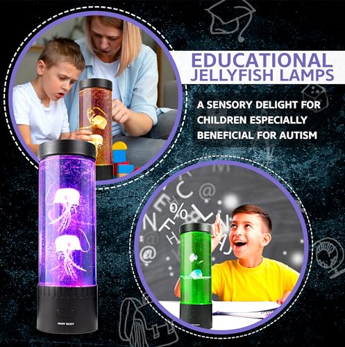 Brewish Jellyfish Lamp (Upgraded Motor 2025),16 Color Changing Mood Lamps, 4 Modes Aquarium Night Light, Artificial Fish T...