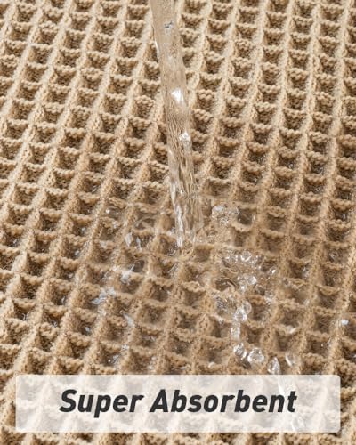AMOAMI Upgraded Waffle Bath Mat, Super Absorbent Non Slip Bath Mats for Bathroom Floor, Machine Washable Bathroom Rugs wit...