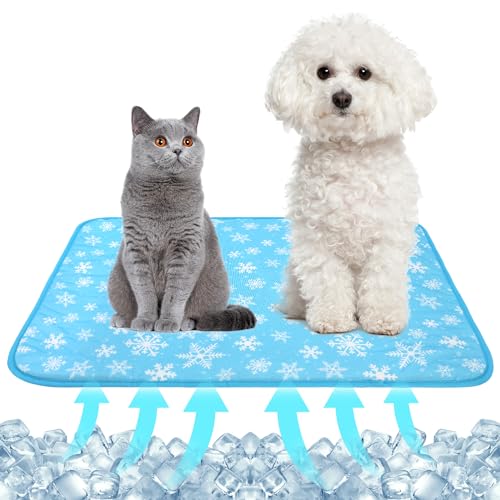 NACOCO Summer Pet Cooling Mat - Cat Dog Cushion Pad Sleeping Cool Snowflake Comfortable Soft for Pets Kids and Adults (Blu...