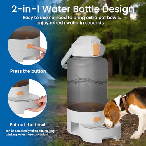 52oz Portable Dog Water Bottle, Dog Travel Water Bottle for Camping Hiking Outdoor Walking (White)