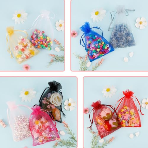 Organza Bags 4x6,50 Pcs Sheer Mesh Bags Drawstring,Small Mesh Gift Bags,Drawstring Gift Bags,Wedding Favor Bags,Candy Bags...