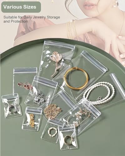 4 In 1 Acrylic Jewelry Organizers and Storage with 60 Portable Anti Tarnish Jewelry Bags, Clear Jewelry Box Organizer, Tra...
