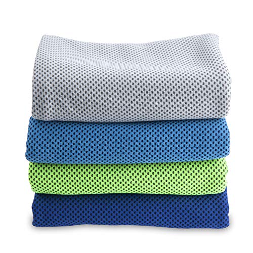 4 Packs Cooling Towel (40"x 12"), Ice Towel, Microfiber, Soft Breathable Chilly Towel Stay Cool for Yoga, Sport, Gym, Work...