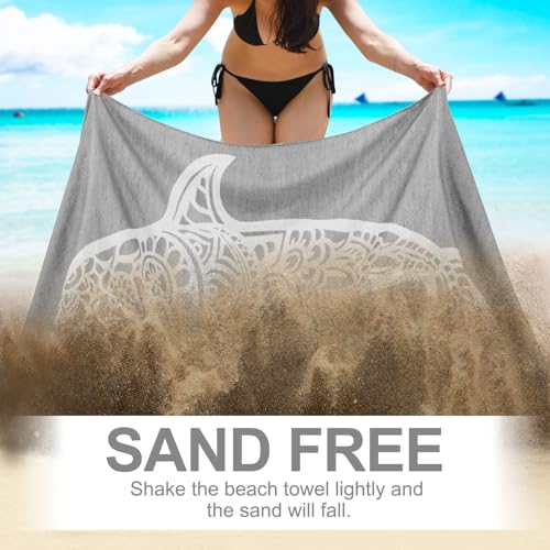Genovega Oversized Cotton Turkish Beach Towels 72"x36" Lightweight Quick Dry Sandless Pool Swim Towel Large No Sand Compac...