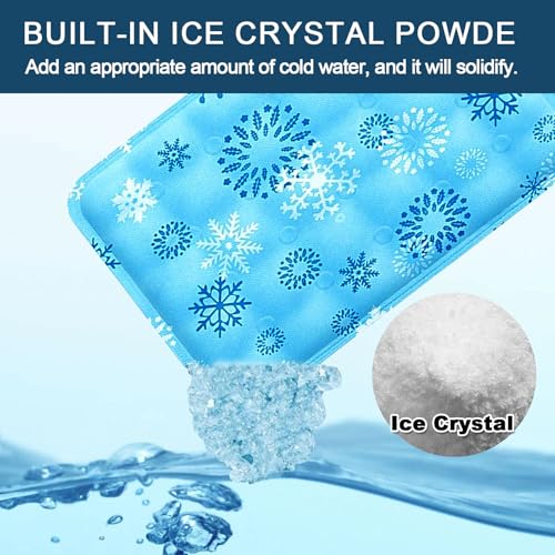 MeowAroma Cooling Mat for Dogs and Cats, Foldable Gel Cooling Mat with Ice Crystal Powder, Blanket Water Injection Cool Pe...