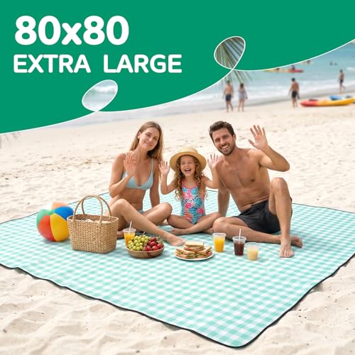 Waterproof Beach Blanket Picnic Outdoor Camping Mat Oversized Extra Large Foldable Sandproof Sand Free Resistant Big XL Gi...