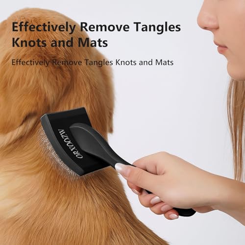 3PCS Slicker Brush for Dogs & Pet Comb,Professional Dog Grooming Brush (Goldendoodles,Poodles,Labradoodles) with Extra Lon...
