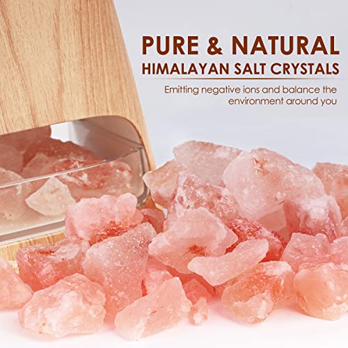 SALKING 2-in-1 Ultrasonic Essential Oil Diffuser & Himalayan Salt Lamp, Aromatherapy Diffuser Cool Mist Humidifier with Au...