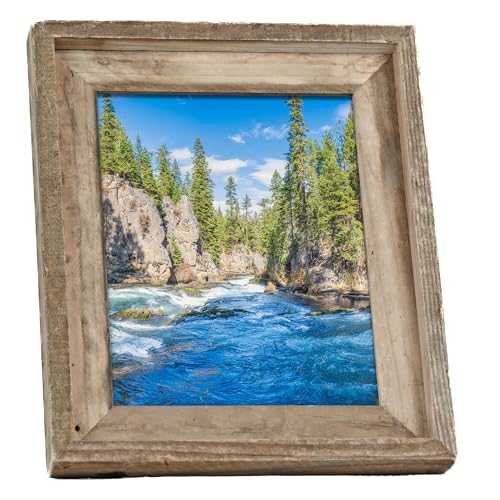 NWDCLF Rustic 8x10 Picture Frame, Reclaimed Barnwood Photo Frame with Real Glass, Distressed Natural Wood Frame for Wall a...