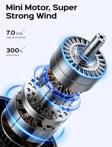 FESTIVALCOS Portable Handheld Fan - High Speed Cooling, USB Rechargeable Mini Fan with 4000mAh Battery 12 Hours Battery Li...