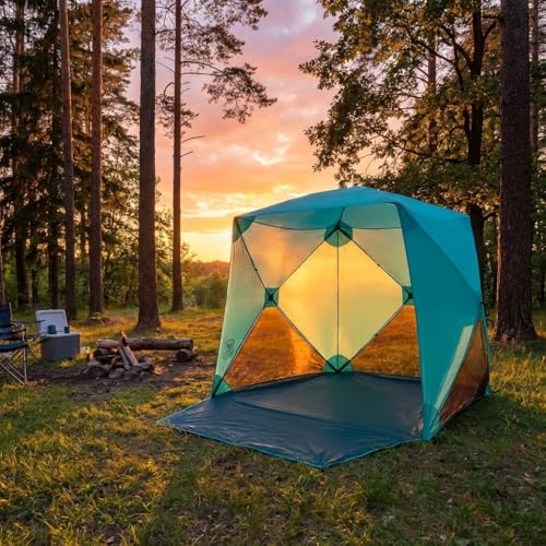 Beach Cube Pop Up Beach Tent Portable Shade Sun Shelter UPF50+ UV Protection for 4 Person Expandable Floor for Beach Fishi...
