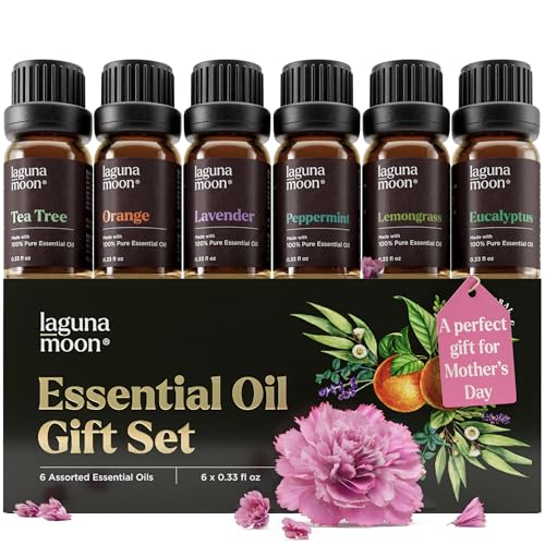 Lagunamoon Essential Oils Mothers Day Gifts Set- 6 Oils for Diffusers, Aromatherapy, Home Care, Candle Making Scents, Frag...