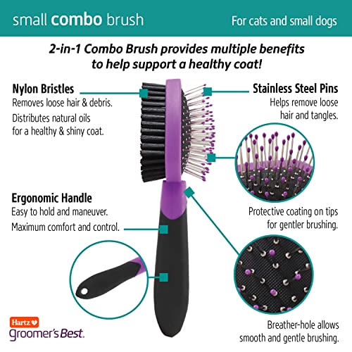 Hartz Grooming Supplies, Groomers Best Combo Brush for Dogs and Professionals 6-in-1 Dog Shampoo and Combo Brush Bundle, G...