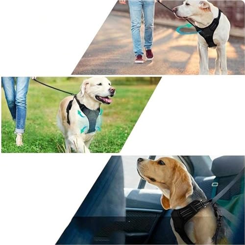 Dog Harness and Leash Set,Eflective and Breathable Pet Harness, Adjustable Comfortable Soft Padded Vest Harness Easy Contr...
