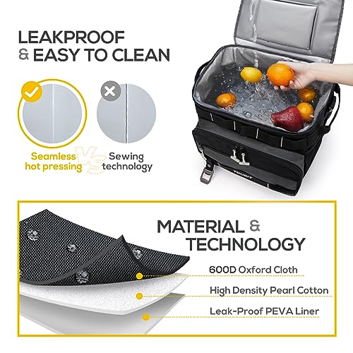 TOURIT Collapsible Cooler with Wheels, Insulated Rolling Cooler with All-Terrain Cart, Waterproof Soft Sided Cooler Bag fo...