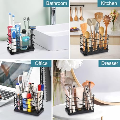 Toothbrush Holders for Bathrooms, Stainless Steel Bathroom Toothbrush Holder Kids Electric Tooth Brush Holder and Toothpas...