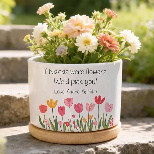 Famitrendz Personalized Floral Mom Plant Pot, Custom If Moms were Flowers, We'd Pick You! Plant Pot with Kids Names, Custo...