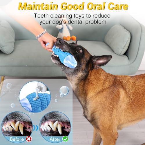 WinTour Tough Dog Toys for Aggressive Chewers, Indestructible Dog Chewers for Medium & Large Breeds, Squeaky Durable Chew ...