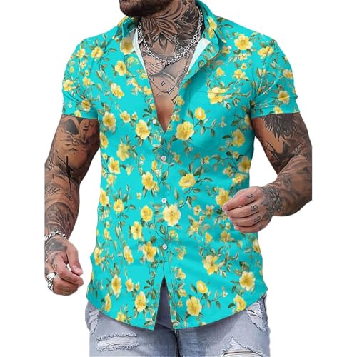 Men's Hawaiian Oversize Shirt- Summer Floral Print Short Sleeve Shirt | Casual Vacation | S-4XL Plus Sizes
