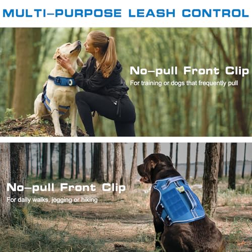 Dog Harness for Large Dogs Heavy Duty, No Pull Tactical Dog Harness with Molle System, Easy On and Off Service Dog Vest, B...