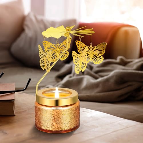 Kunrsug Butterfly Rotating Scented Candles Gift Set for Birthdays, Christmas, Thanksgiving, or As A Unique Present for You...