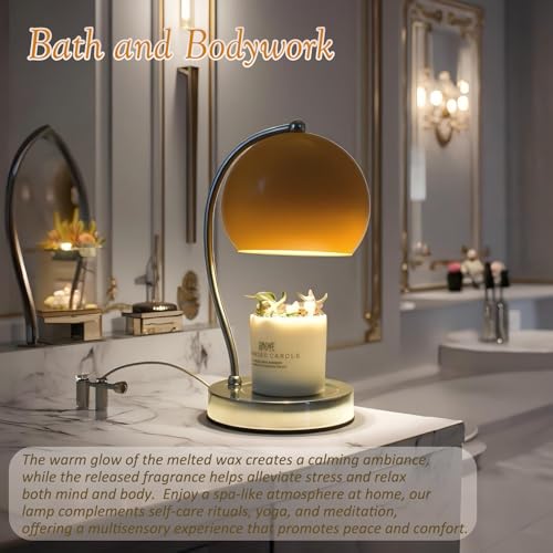 WARMCITY Candle Lamp Warmer, Wide Base Scented Candle Warmer with Timer and Dimmer, Adjustable Candle Melting Lattern, Hom...