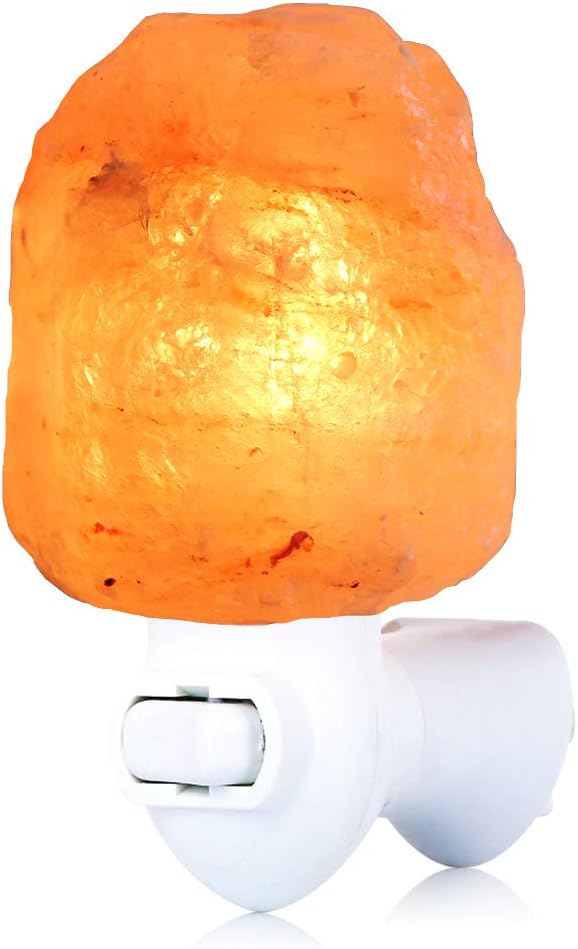 pursalt Himalayan Salt Lamp Night Light Plug in, Certificated 360 Degree Rotatable Wall Plug with Extra 2 Replacement Bulb...
